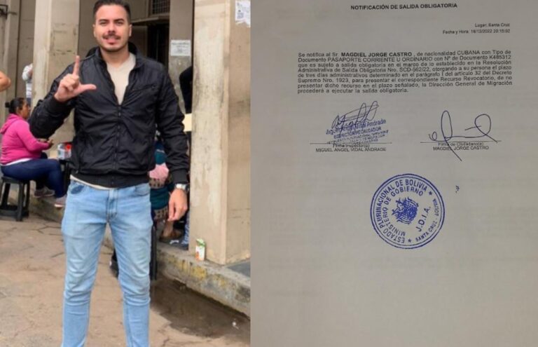 Tuitero cubano Magdiel Jorge Castro es expulsado de Bolivia