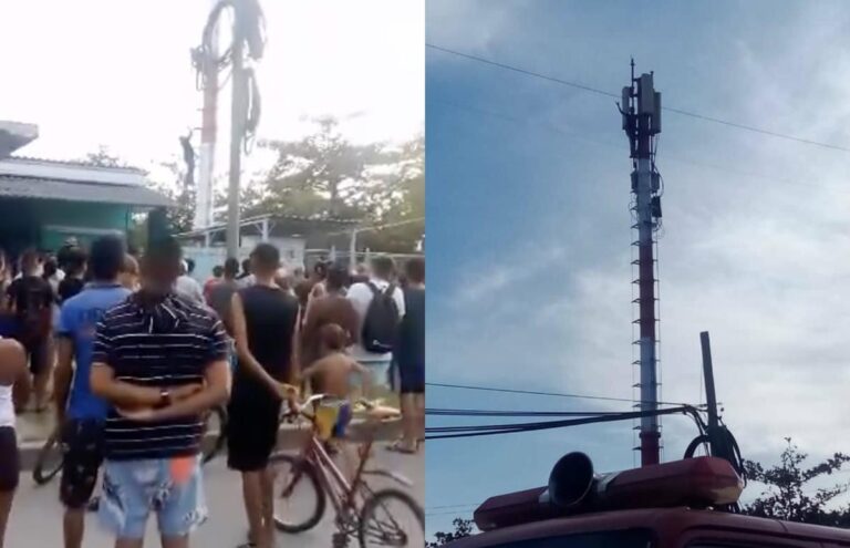 Acusan de desacato, desórdenes públicos y desobediencia al cubano que subió a una torre de ETECSA en Cienfuegos a protestar contra el régimen