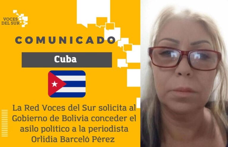 Voces del Sur solicita a Bolivia conceder asilo político a periodista cubana Orlidia Barceló Pérez