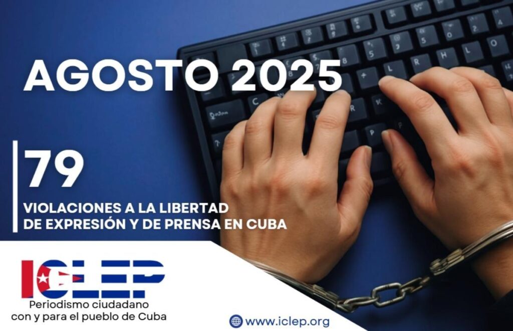 Agosto 79 violaciones a la libertad de expresión y de prensa en Cuba: la represión baja en números, pero no en intensidad